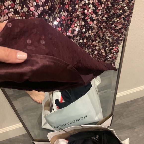 Beautiful NWT sequin mini dress and muted purple and silver tones. - Picture 5 of 7